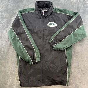 Official NFL Team Apparel New York Jets Windbreaker Jacket Mens Medium NY Patch